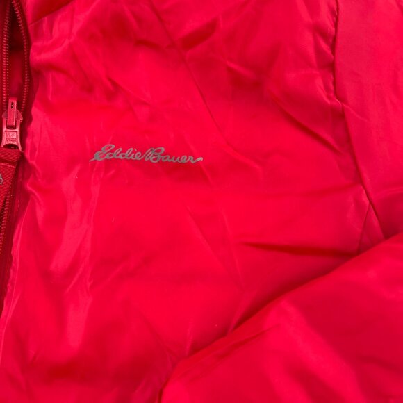Eddie Bauer Kids Girls M 10/12 Pink Coral Down Puffer Jacket Reversible Hooded - Picture 10 of 10